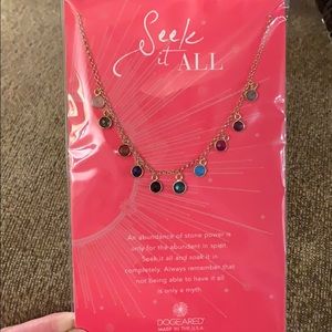 Dogeared Seek It All “kitchen sink” gold necklace